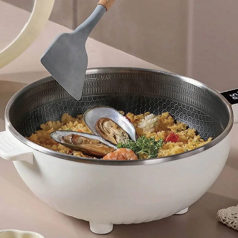 4.5L وعاء كهربائي متعدد الوظائف سعة كبيرة المنزل غير عصا وعاء تسخين كهربائي موعد تبخير وعاء التلقائي الدفء