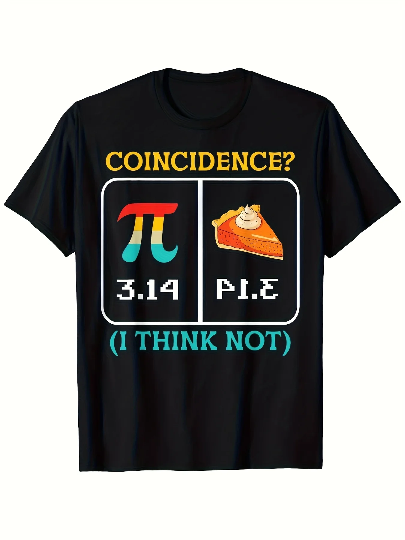 Pi equals Pi coincidence happy Pi day math themed T-shirt for both men and women 2026 summer short sleeved printed T-shirt