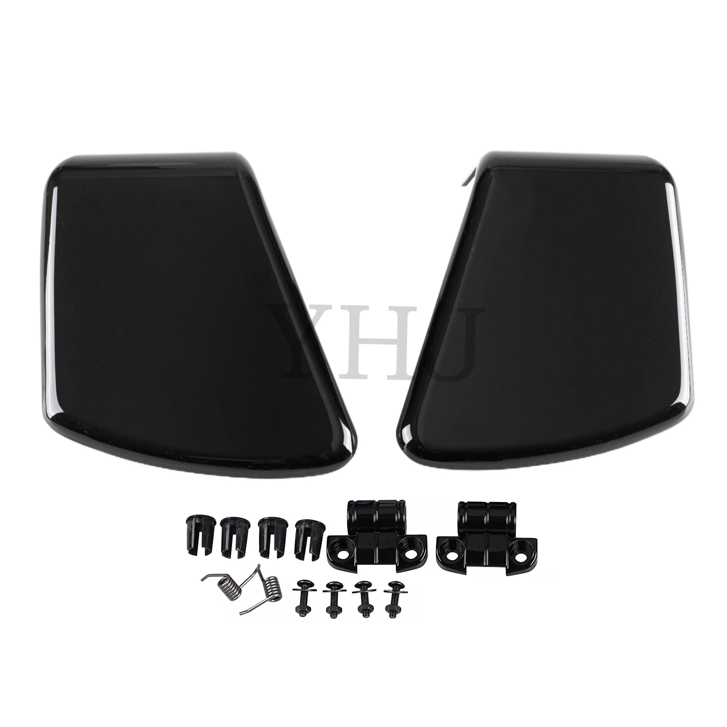 Motorcycle Inner Fairing Glove Box Door Cover Kit Gloss Black For Harley Road Glide Ultra FLTRU FLTRX FLTR EFI FLTRI 1998-2013