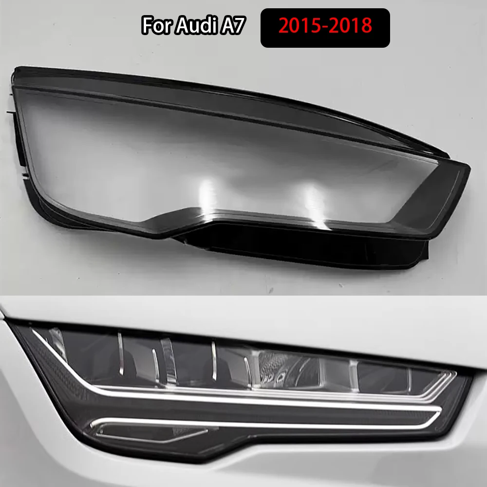 

For Audi A7 2015-2018 With Line Headlamp Cover Shade Transparent Lampshade Headlight Shell Plexiglass Replace Original Lens