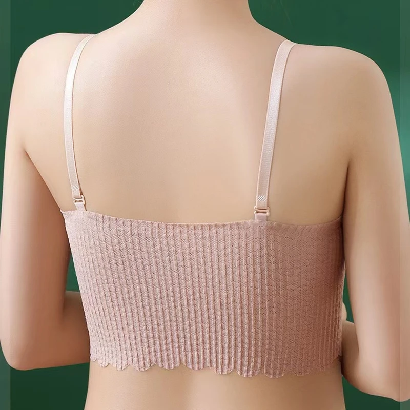 Strapless Tube Tops Female Crop Top Women\'s Underwear Invisible Strapless Bra Tops Beauty Back Anti-slip Summer Bandeau