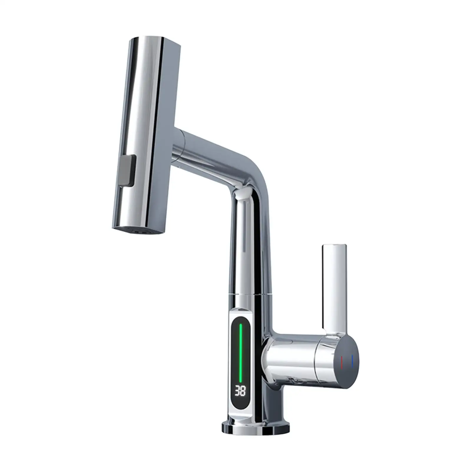 Kitchen Faucet with Pull Down Sprayer Adjustable Expandable Deck Mount Bathroom