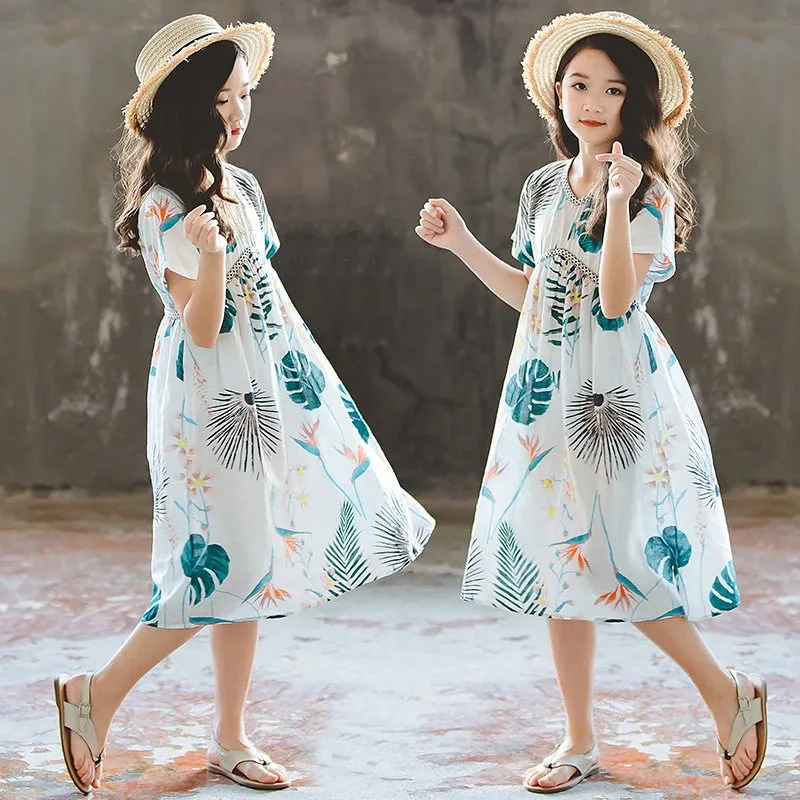 Vestidos de Verão para Meninas, Roupas Infantis, Vestido da Moda para Crianças