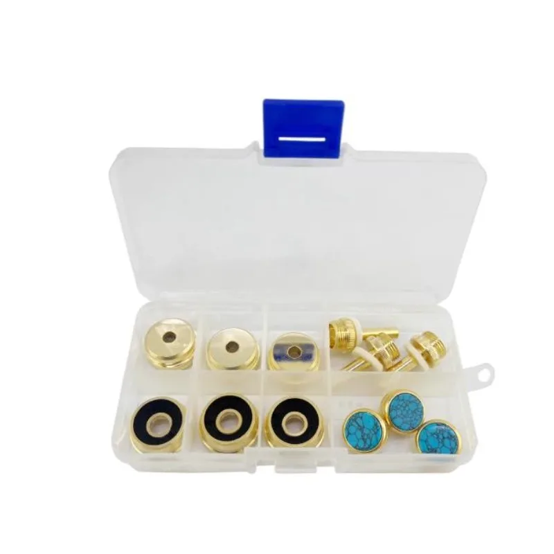 

Small gold-plated weighted upper and lower cover connecting rod, black and white felt, natural shell buckle, button buckle inlay