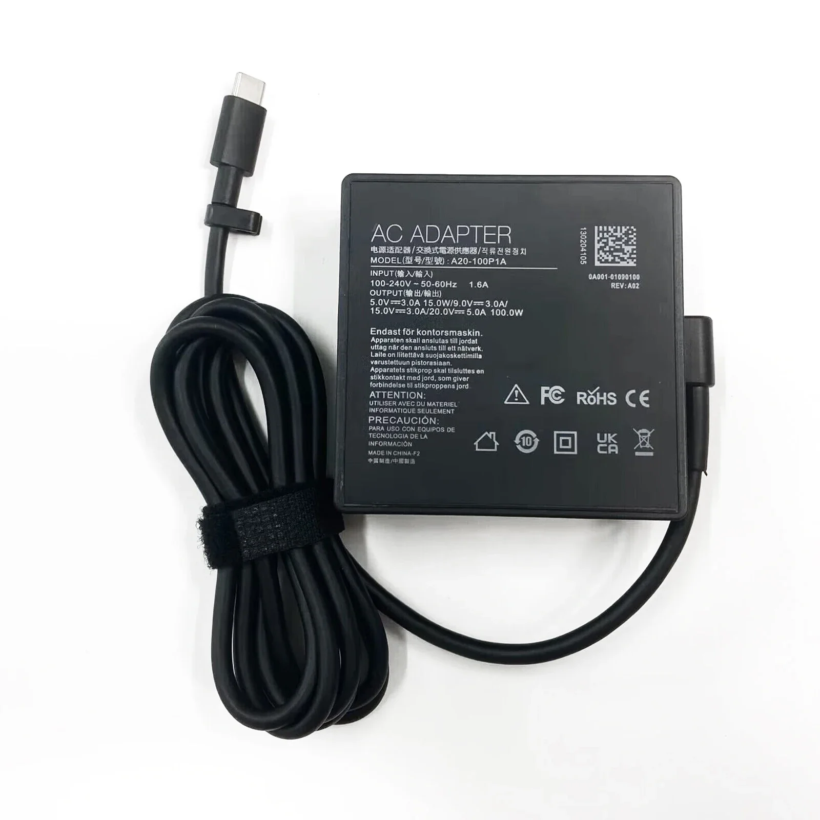 Imagem -04 - Carregador de Adaptador ca para Laptop tipo c Asus Rog Flow X13 Gz301za Gz301ze Gz301 Gv301ra Gv302xa R9512 Gv301re Rtx3050ti 20v 5a 100w