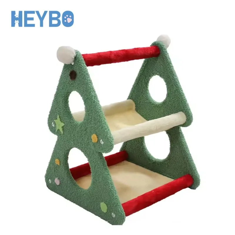 2026 High Quality Christmas Multi-functional Wear-Resistant Double-Layer Tree for Cat