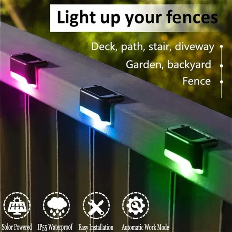 Outdoor impermeável LED Solar Deck Lights, Solar Step Lights, Lâmpada para Pathway, Quintal, Pátio, Escadas, Cercas, 4, 8, 12 Pack