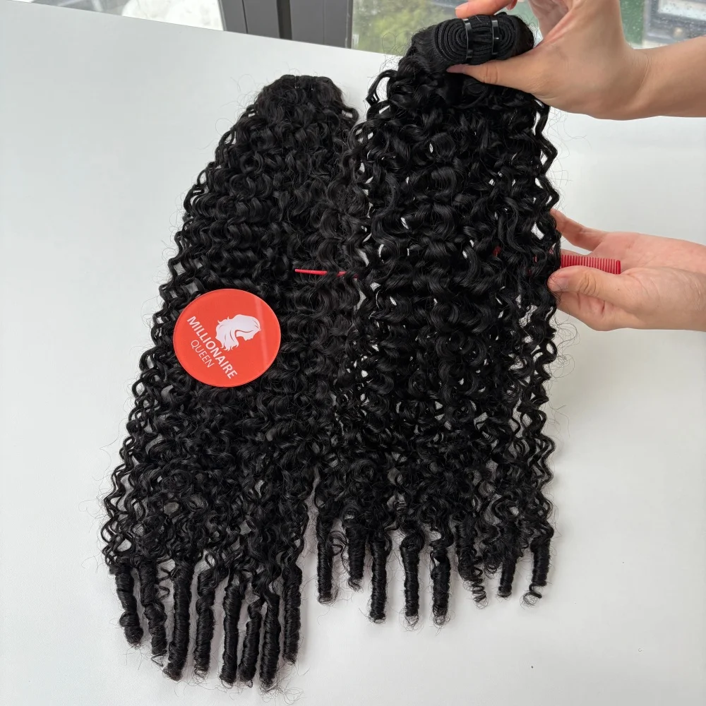 البورمية مجعد الشعر حزم موجة شعر بشري لعذراء البورمية النسيج الخام 100% شعر مستعار بشري 1/2/3 قطعة المليونير الملكة