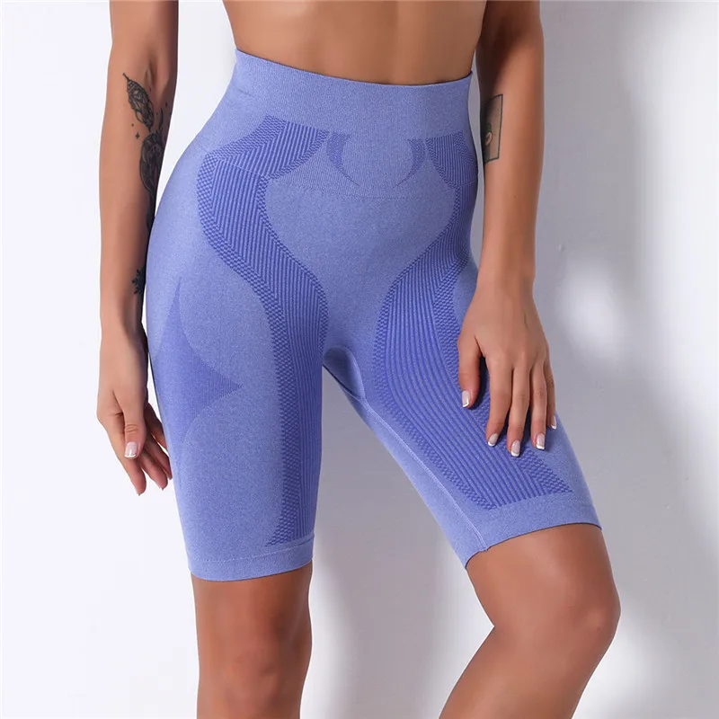 Women Yoga Shorts High Waisted Fitness Leggings Seamless Fitness Running Short Tights Sport Trainning Walking Pants Sportswear