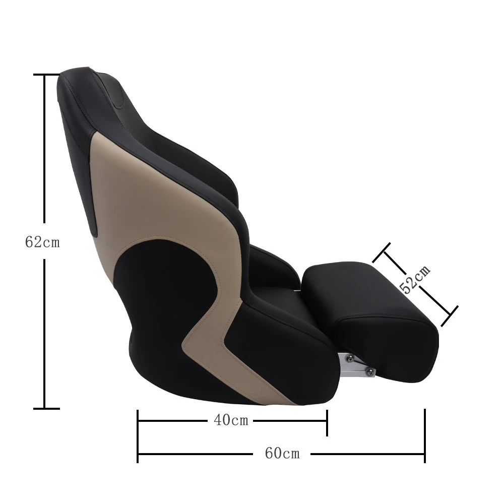 PU+aluminum Boat Seat Passenger Fishing Seat Waterproof Resist UV Folding Luxury Ship Driver's Seat Marine RV Hardware Fitting