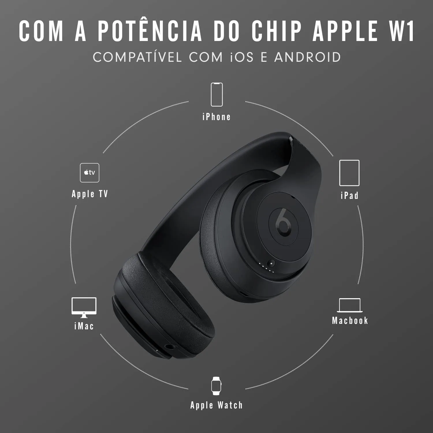Beats Studio3 Wireless Noise Cancelling Over Ear Headphones Fast Fuel Tech 3.5mm Wired Mode Soft Earpads For Gaming Music