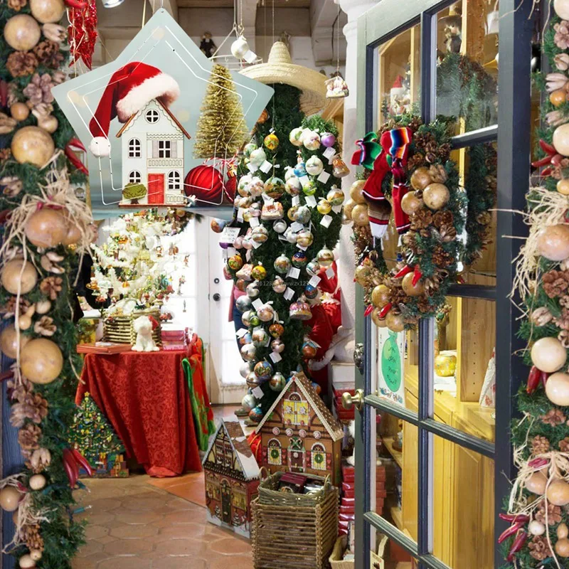 6 paczek 10 Cal blanków wiszących z lat wiatraczek Boże Narodzenie wiatraczek blanki prezent na Boże Narodzenie dekoracja ogrodu