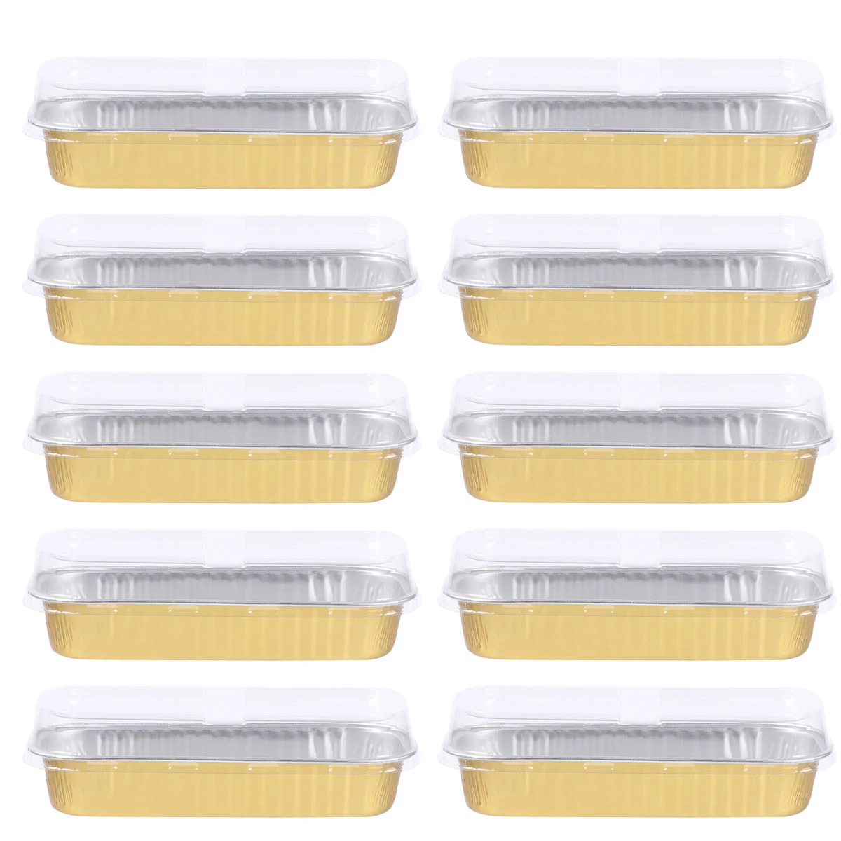 

10 Pcs Disposable Food Containers Kitchen Accessories Gadgets Baking Boxes with Cover Leak Bags Useful Tray