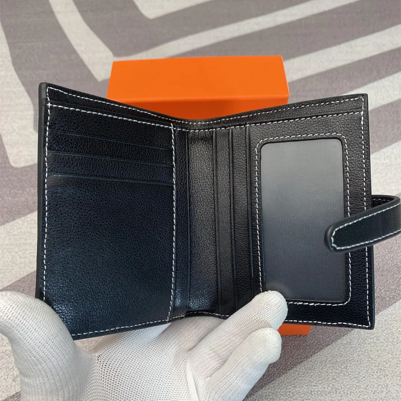 Luxury carbon fiber cardholder wallet women's leather folding ultra-thin standard wallet small purse women's wallet