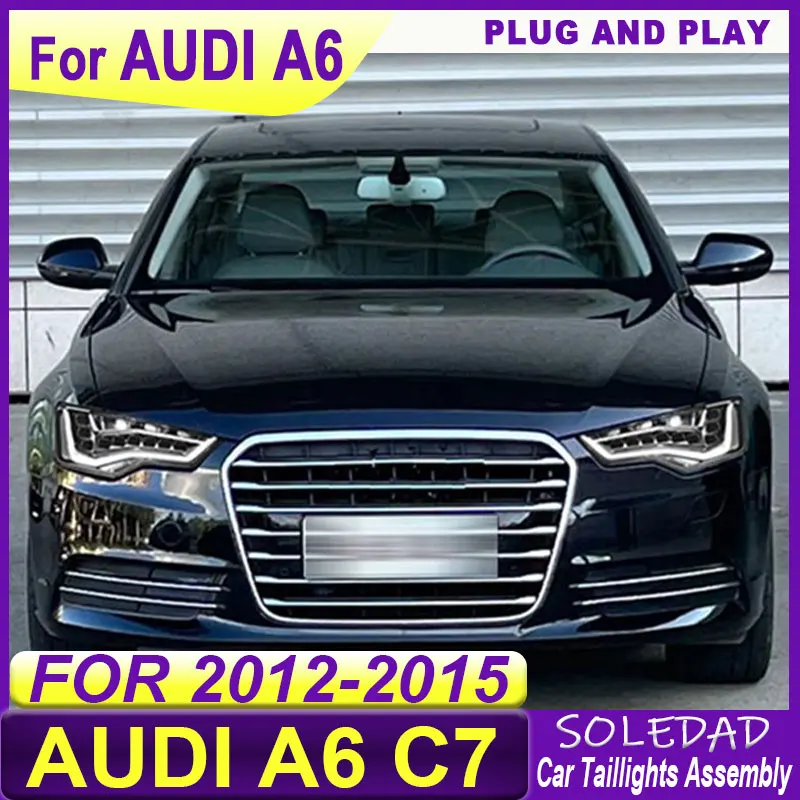 Car headlights For Audi A6 C7 2012 2013 2014 2015 Upgrade Modified Headlights Dynamic Turn Signal Lamp Brake DRL Car Accessories