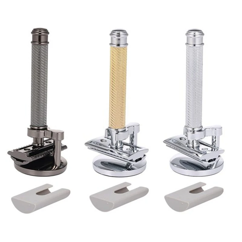 Rasoio da barba da uomo con rasoio di sicurezza classico a doppio bordo regolabile con coperchio della testa della taglierina di Base durevole e facile da installare