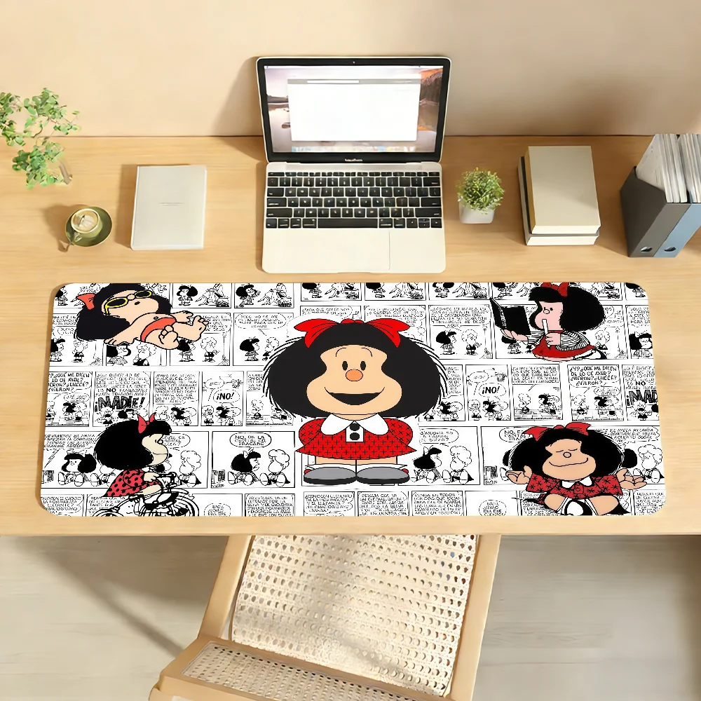 

Cartoon Mafalda Mouse Pad Non-slip Locking Edge DeskMat PC Laptop Accessories Rubber Office Keyboard Large Game XXL carpet