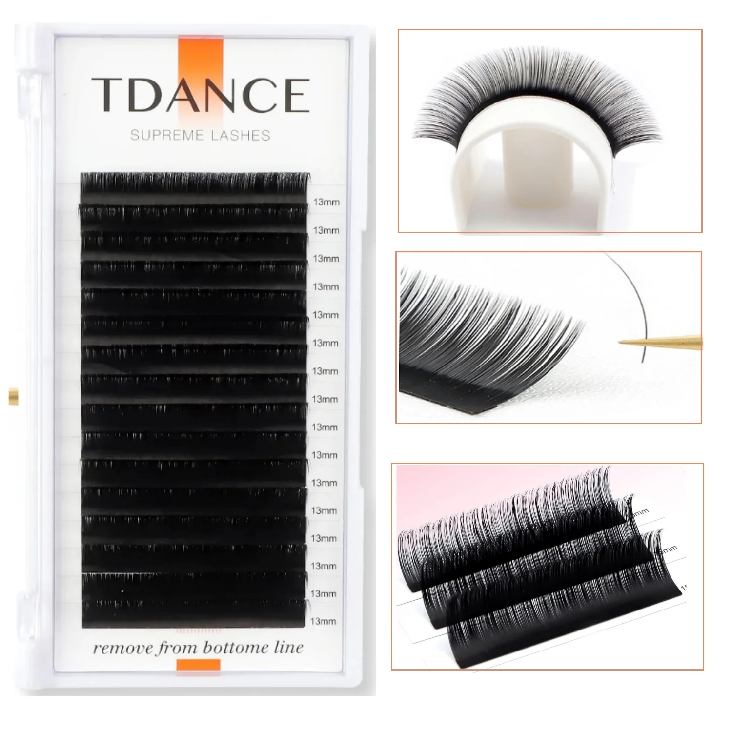 TDANCE Premium Lash Thickness Semi Permanent Individual Eyelash Extensions Professional Salon Use Mix Length Silk Classic Lashes