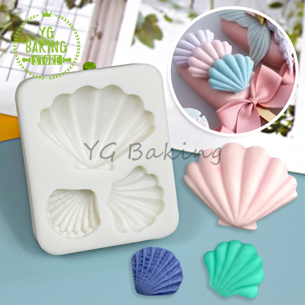 Dorica Small Seashell Design stampo in Silicone 3D cioccolato fondente stampo fai da te argilla forma strumenti per decorare torte accessori per la