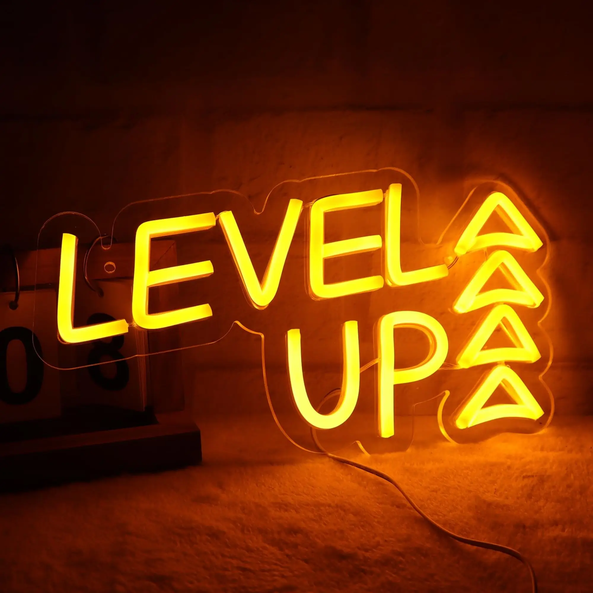 LEVEL UP Neon Sign USB LED Neon Light Sign for Wall Decor Game Room Man Cave Bedroom Beer Party Decor Boy Girl Gift Night Light