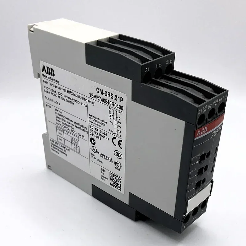 CM SRS 21P Current Monitoring Relay 24 to 240 VAC VDC 0.003 to 1 A 2CO SPDT Contact Trip Delay