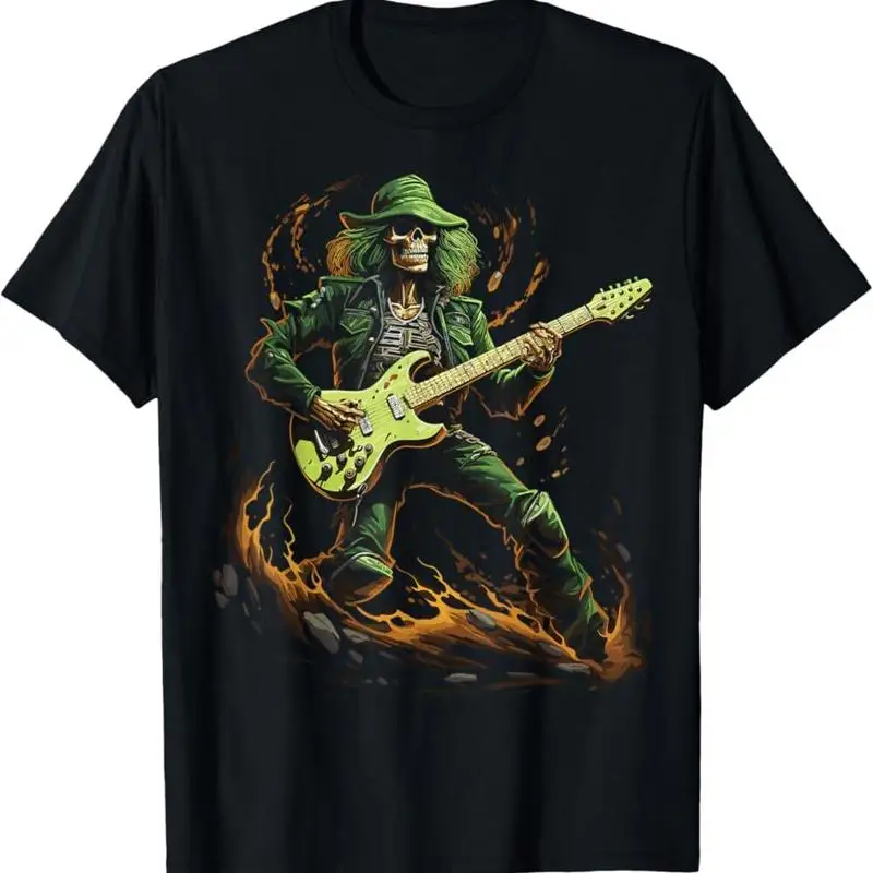 

Футболка Skeleton Guitar Guy Rock And Roll Band On, хит продаж