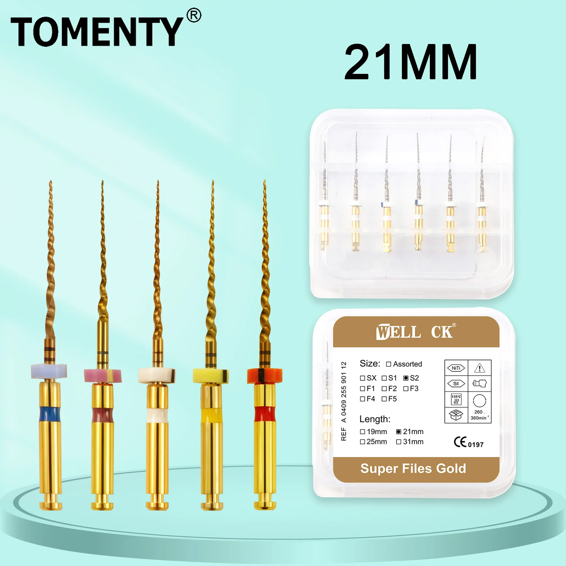 

21mm Dental Super File Gold Treatment Dentistry Instrument Dental Reciprocating Nickel Titainium Instrument Dentistry Tools