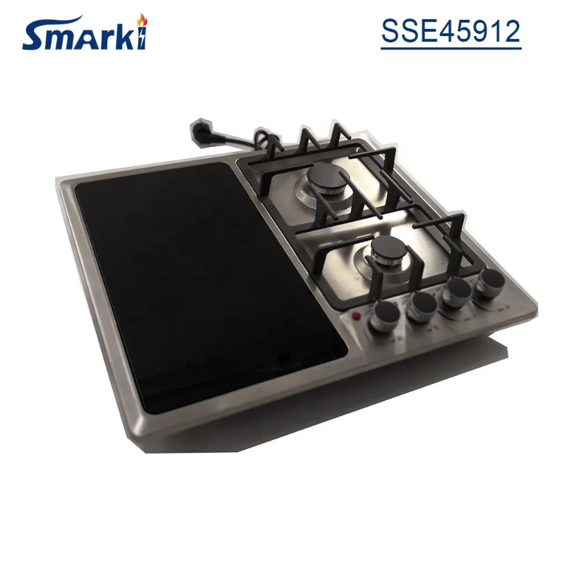 Electric Infrared and Gas Combi Hob 4 burner stainless steel Gas Electric Cooktop SSE45912