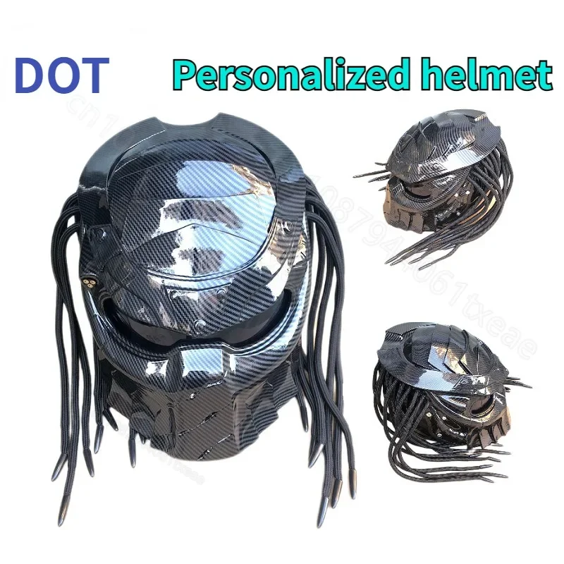 Women Men Motorcycle Full Helmet Alien Motorbike Riding Full Face Safety Protection Cap Capacete Motocross DOT ECE casco moto