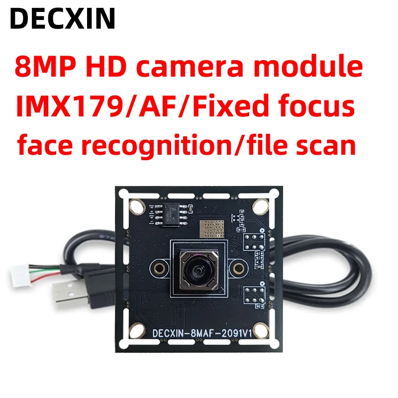 8MP HD Camera Module Fixed Focus Wide Angle Face Recognition/document Scanning Camera IMX179 Chip USB Free Drive
