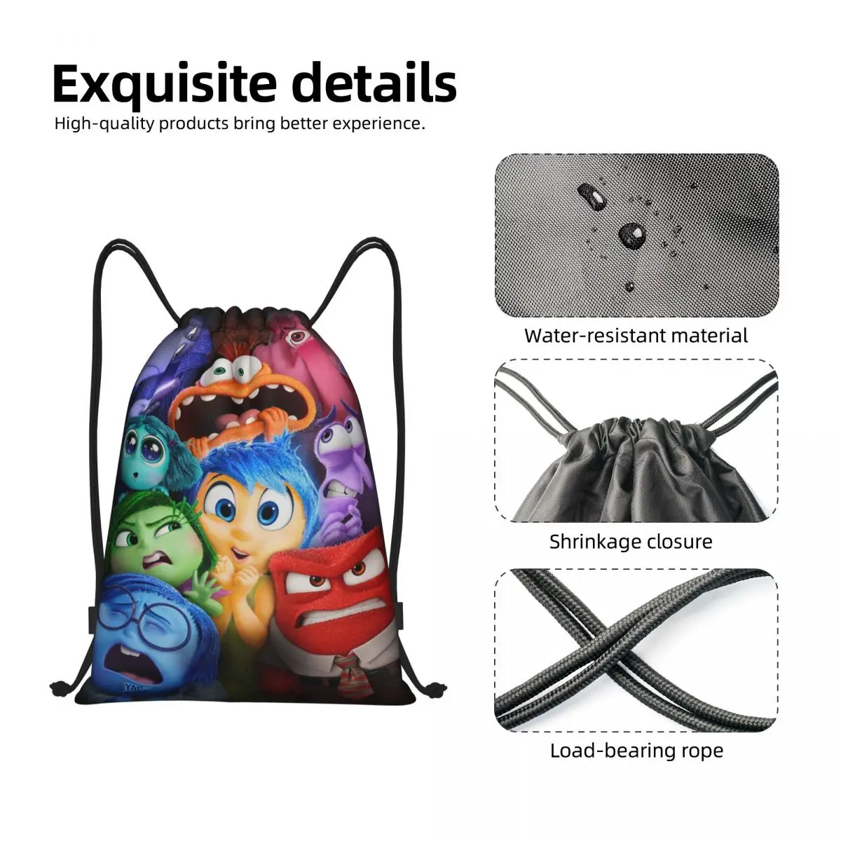 Custom Inside Out Drawstring Bags Women Men Lightweight Sports Gym Storage Backpack