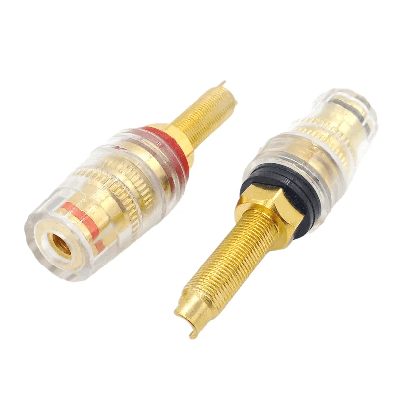 2pcs M8 pure copper gold-plated 4mm banana socket extension pole speaker amplifier crystal terminal terminal audio