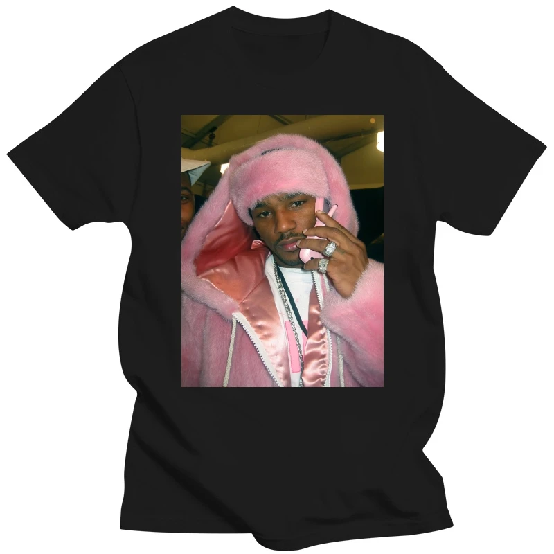 Vintage Cam'Ron Camron Pink Fur Dipset T Shirt Basic Models TShirt Men Cotton Tees Tops Anime Harajuku Streetwear