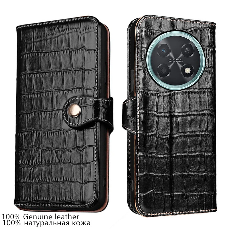 

100% Genuine Leather Crocodile Texture card Slot Wallet phone Cover For Huawei Enjoy 90 Pro Max 90m Plus Flip shockproof Case