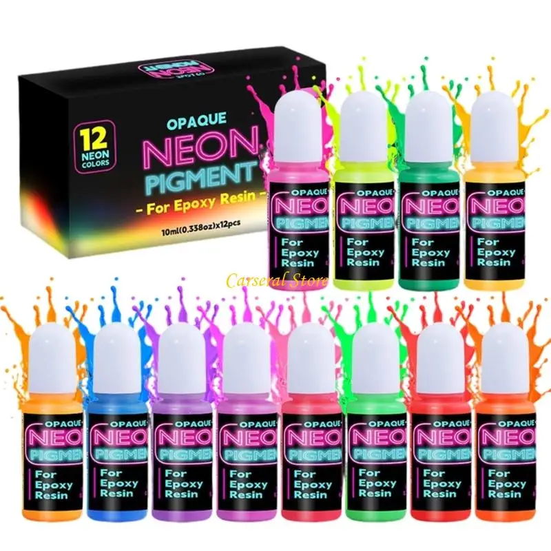 

M4YF Glowing UV Reactive Resin Colorant 12 Shades Night Use Safe Art Supplies