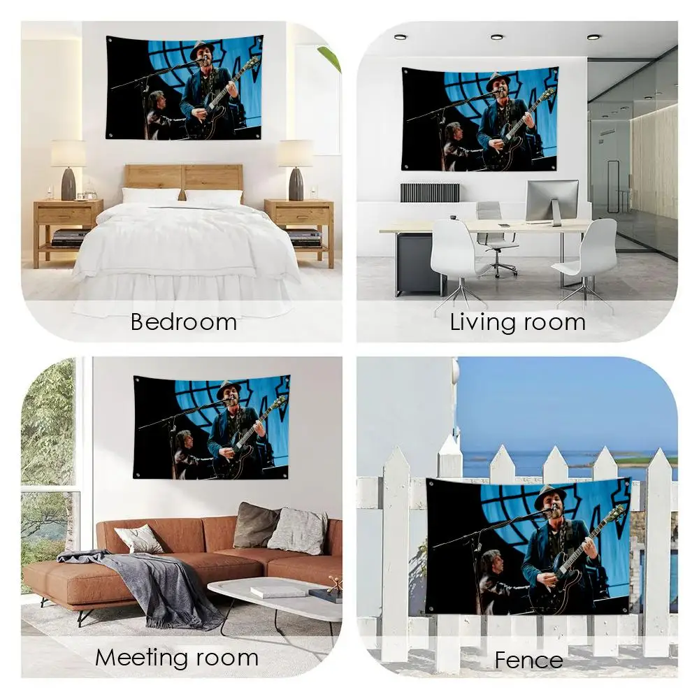 S-SUPERGRASS Rock Band Flags 3x5 Ft Custom Banner For Garage Door Room Decor Wall Out Decoration With Metal Buckle