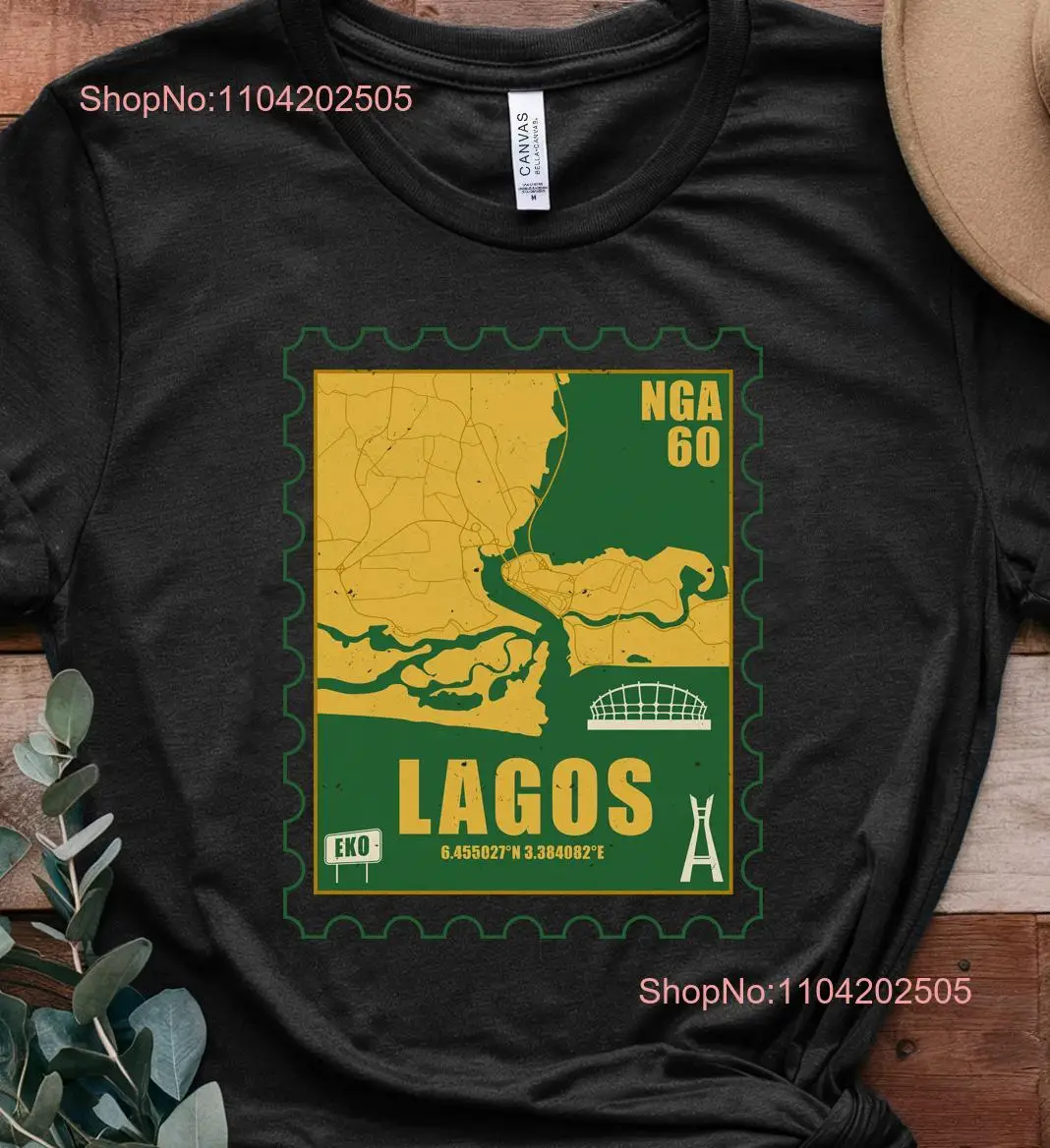 Lagos Vintage Stamp T Shirt Distress Naija African Eko Nigeria Cities long or short sleeves