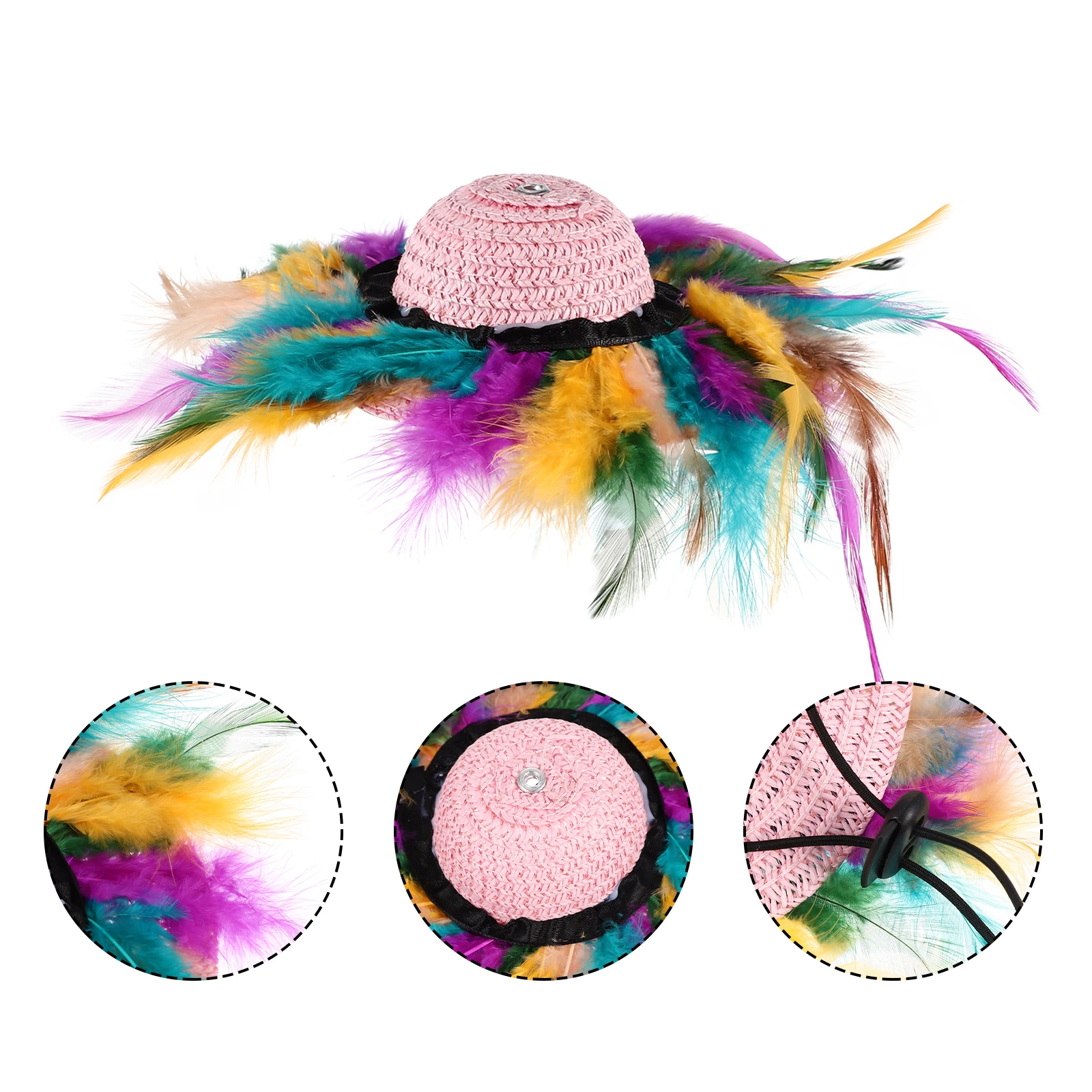 

Pet Hats Straw Adjustable Durable Dog Cat Halloween Costume Sun Hat Accessory Outing Photoshoot Wear resistant Puppy