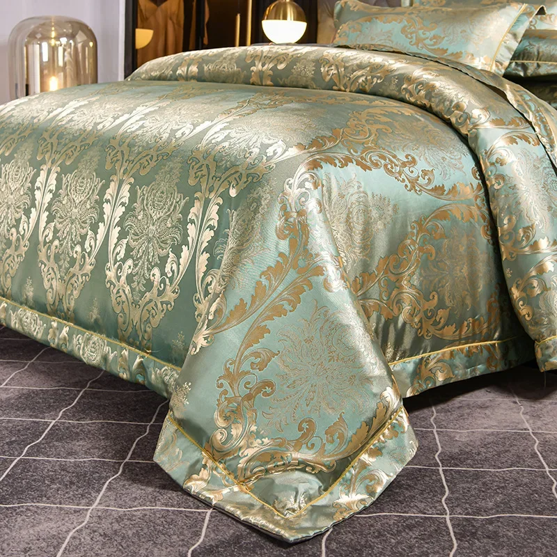 

Jacquard four piece set, satin, Tencel, modal embroidery, 4-piece set, household four season bedding, home textile duvet cover