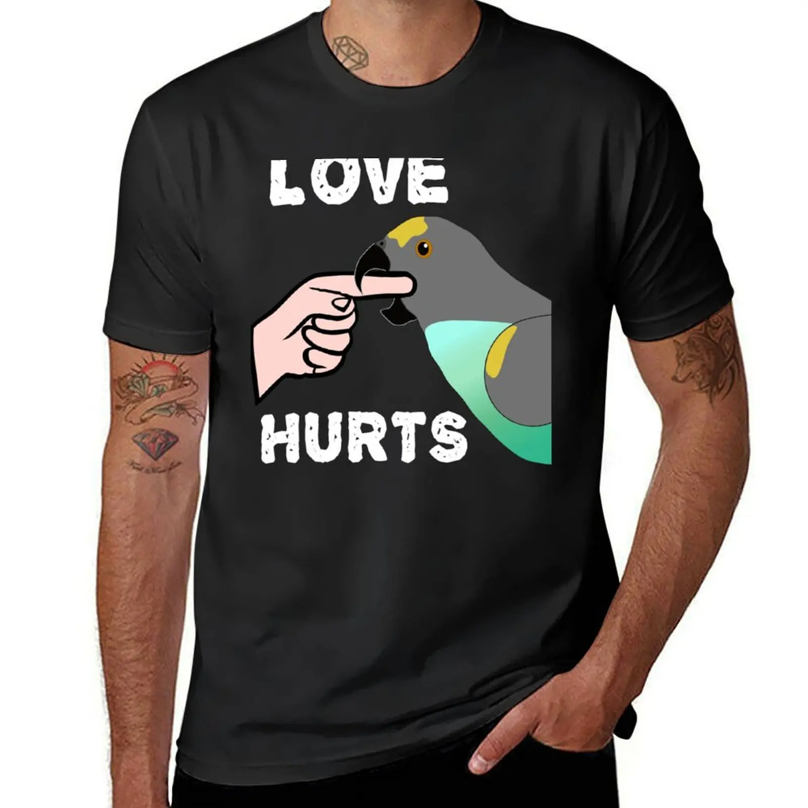 Love Hurts Meyers Parrot Long Sleeve T-Shirt anime clothes sports fans heavyweights Short sleeve tee mens cotton t shirts