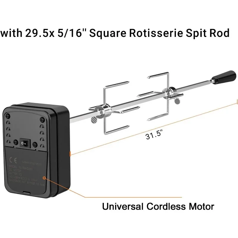 only fire Santa-maria Style Grill Rotisserie System Adjustable Cooking Grate Attachment for Weber 22 inch Kettle Grills