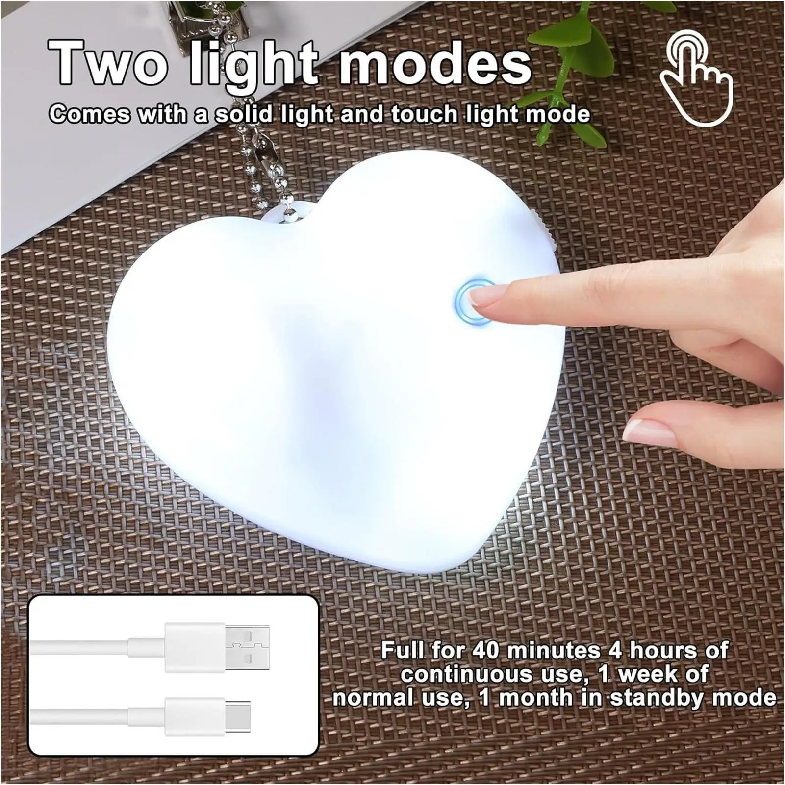 Automatic Touch Sensor Purse Light - Heart-Shaped Mini Handbag Lamp for Wallet, Tote, Travel, Business Trip, Home & Outdoor