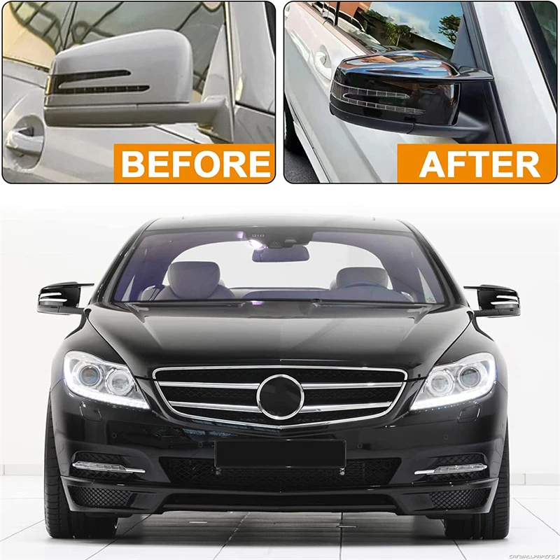 

A2128100364 M-Style Carbon Fiber Rearview Side Mirror Covers Cap For Mercedes Benz A C E S Class W204 W212 W218 2009-2013