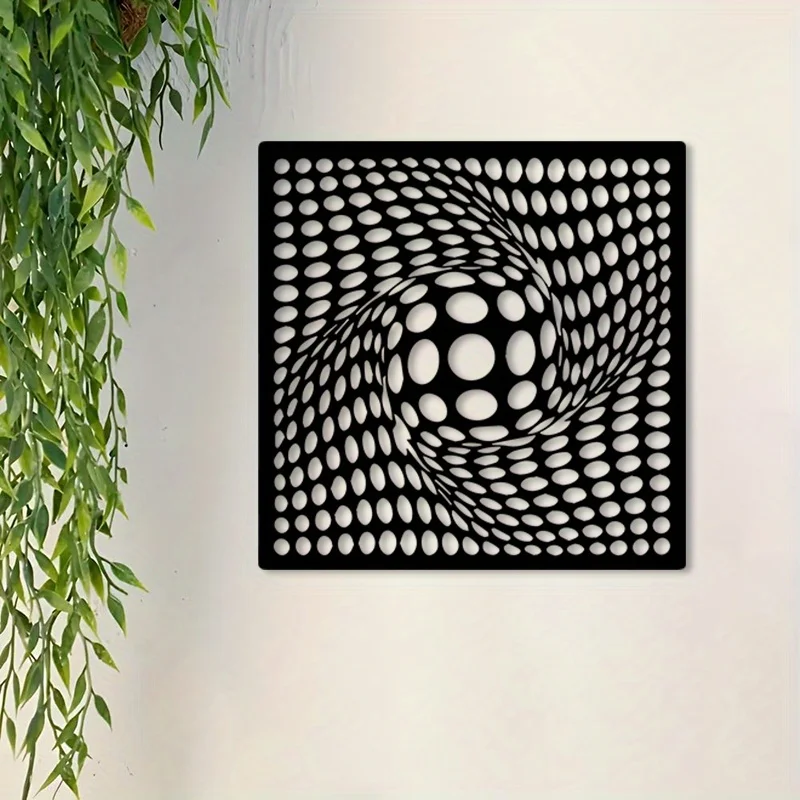 Geometric Abstract Metal Wall Art Iron Modern Panel Sculpture Office Patio Hanging Mural Christmas Art Lover Decor Gift