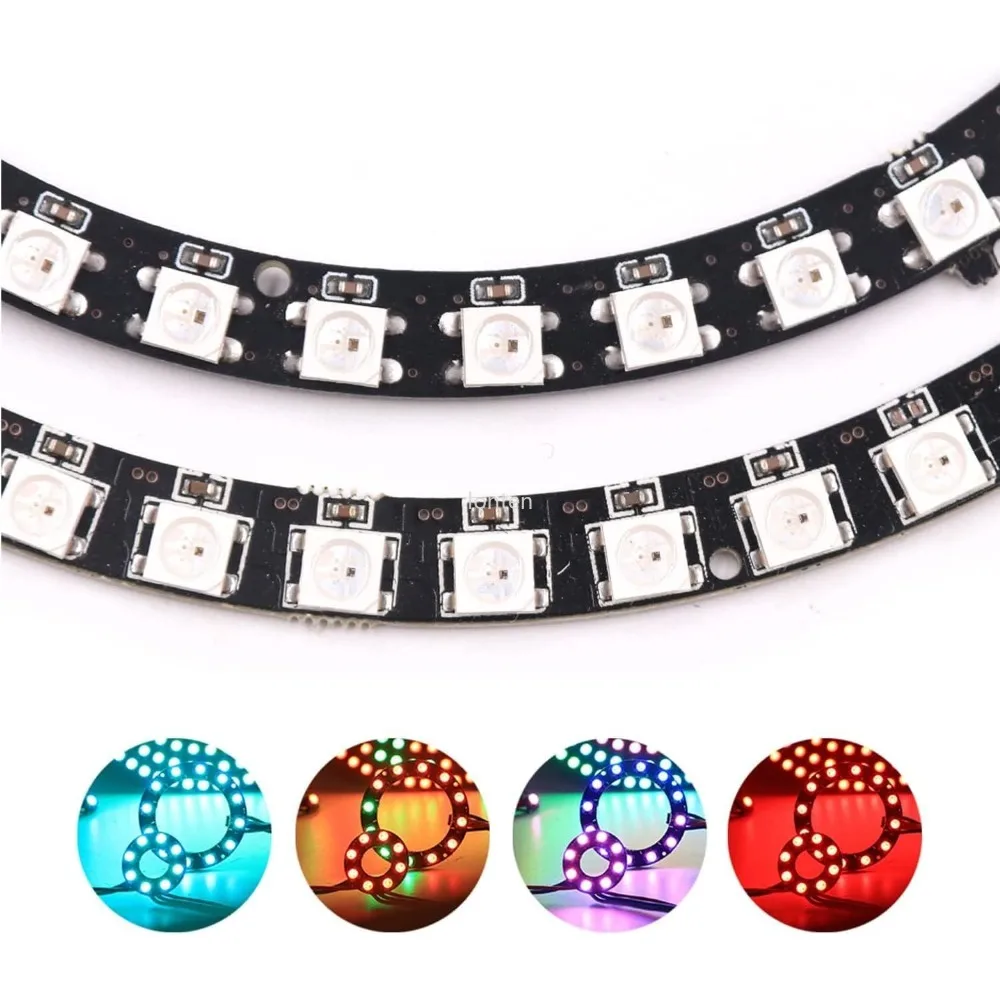 1 PC 16 Bits WS2812 RGB LED Ring 16X Full Dream Color Light LED ith Integrated Drivers Individual Addressable LT-DZ0010