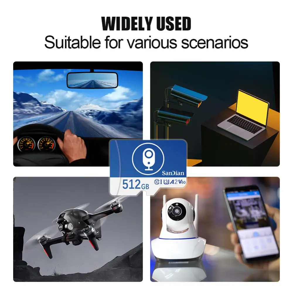 100% Original Micro Card 2TB High Speed Micro TF SD Card 1TB SD Memory Card Flash Card 64GB For Phone Security Protection Camera