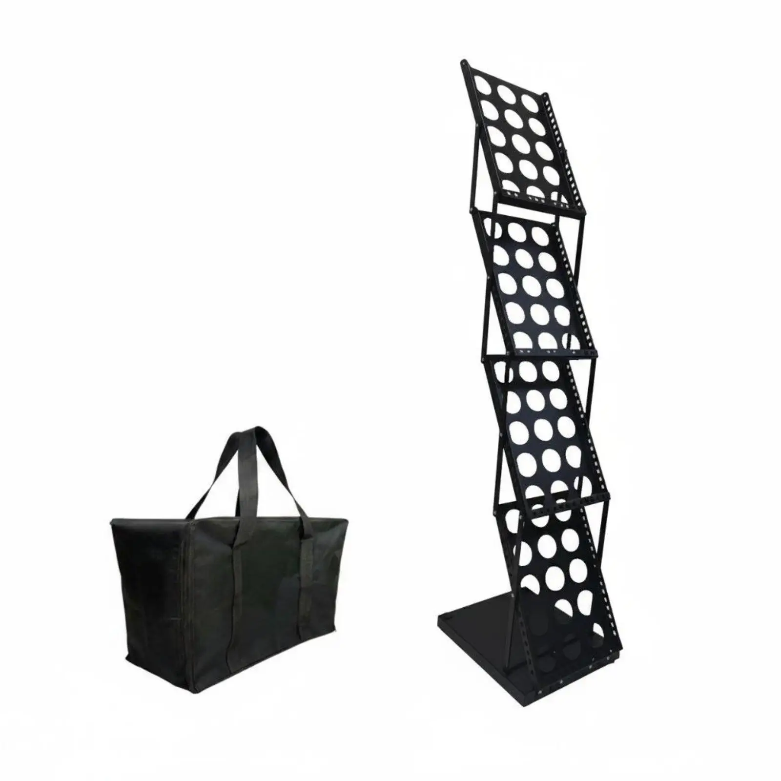 Portable Literature Display Stand Easy Setup Collapsible Catalog Stand for Lobby