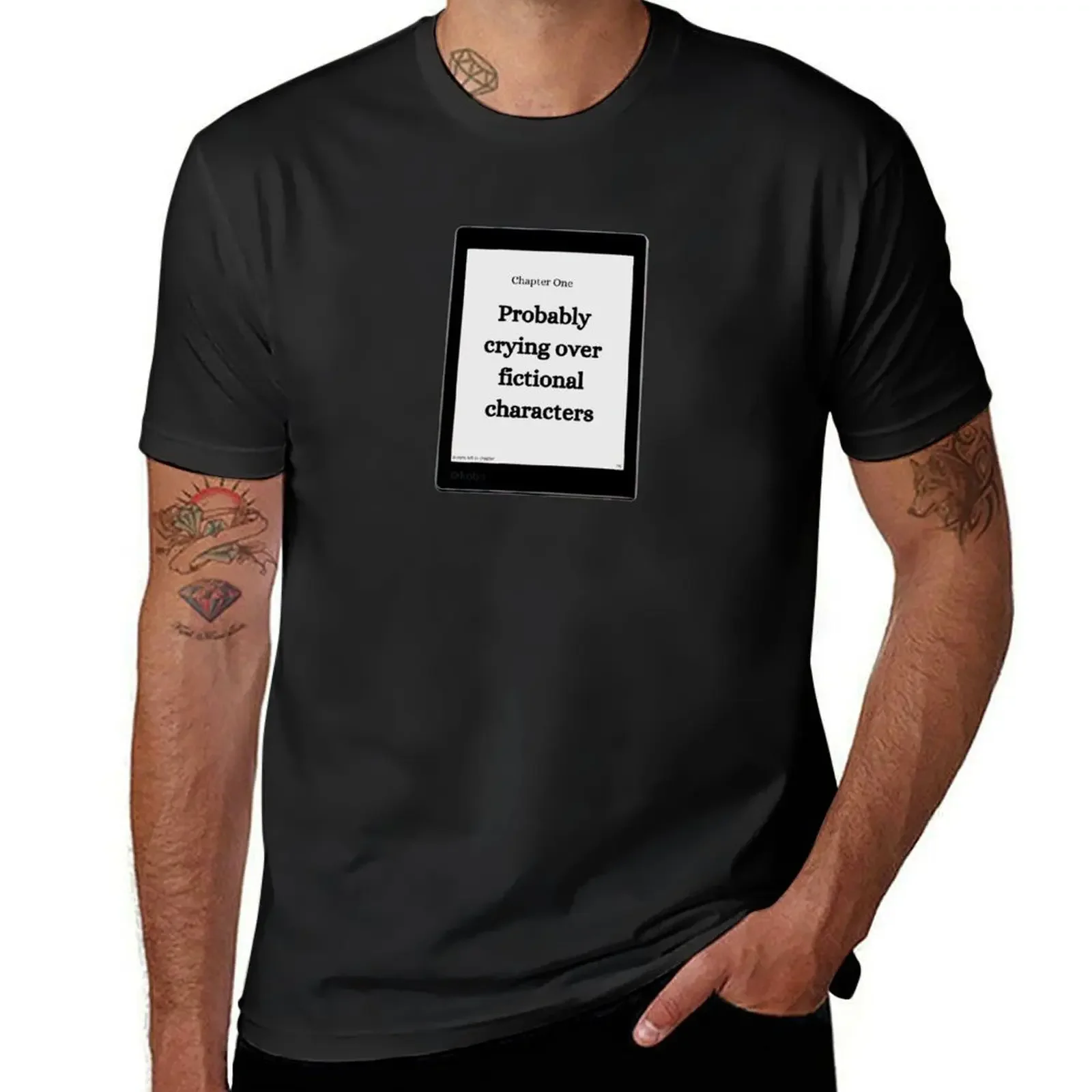 Probably Crying Over Fictional Characters - Bookish / Bookotok / Reading / Bookaholic Book Trope T-Shirt sublime men clothes