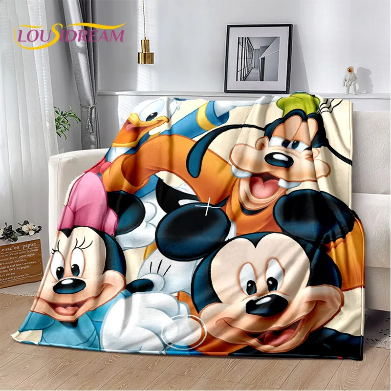 Urocza Mickey Minnie Mouse kaczor Donald kreskówka miękki flanelowy koc rzucać koc do salonu łóżko sypialniane Sofa prezent dla dzieci piknikowy