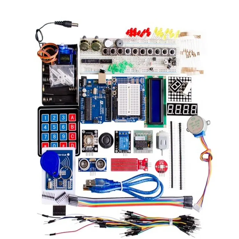 Starter Kit for Arduino Uno R3 - Uno R3 Breadboard and holder Step Motor / Servo /1602 LCD / jumper Wire/ UNO R3